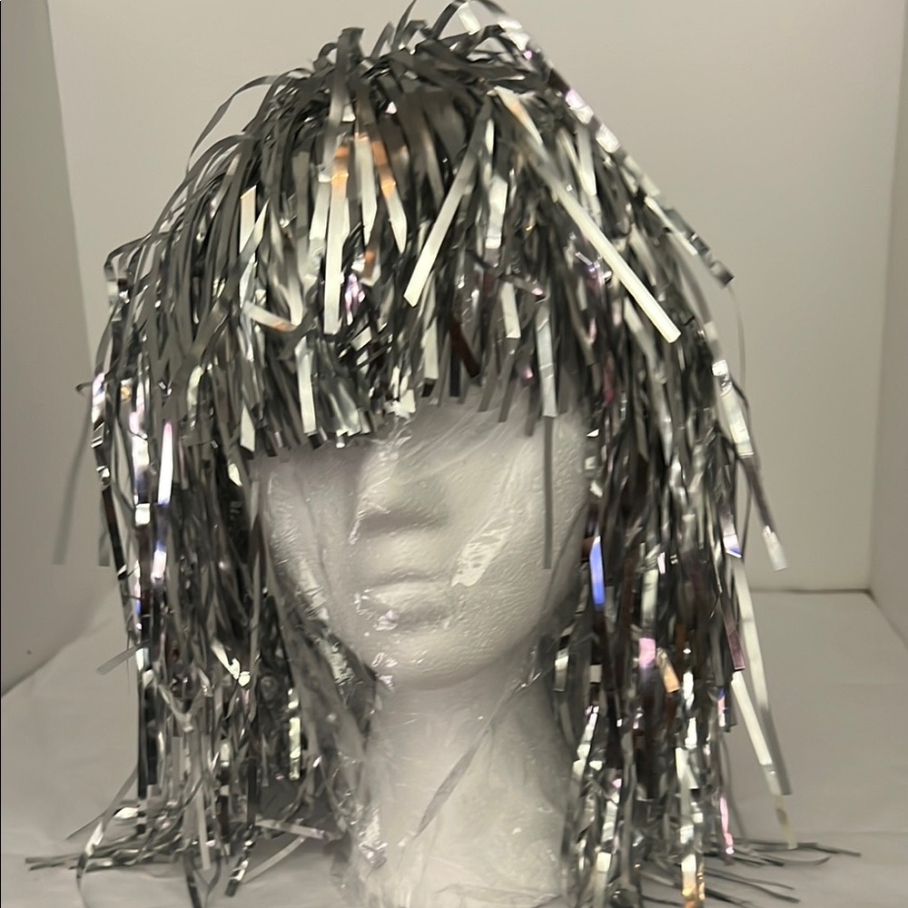 Silver Reflective Wig with Layered Extensions